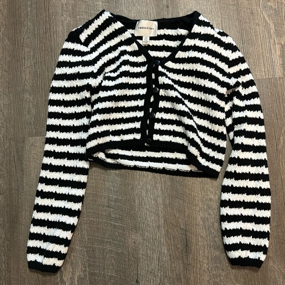 Stripped Cardigan (Black and White)